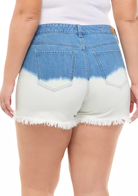 Promo ⭐ TRUE CRAFT Plus Size High Rise Bleach Dip Dyed Shorts 🎉 4 Promo ⭐ TRUE CRAFT Plus Size High Rise Bleach Dip Dyed Shorts 🎉 - Image 2