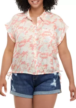 Best deal ๐งจ TRUE CRAFT Plus Size Side Tie Camp ๐ Shirt ๐