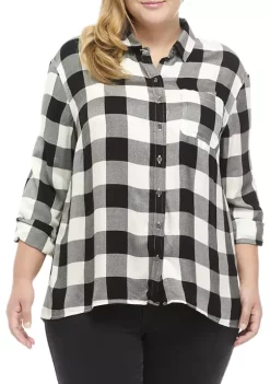 Flash Sale 🎉 TRUE CRAFT Plus Size Boyfriend Button Down 👚 Shirt 👍