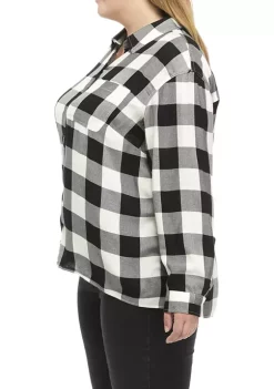 Flash Sale 🎉 TRUE CRAFT Plus Size Boyfriend Button Down 👚 Shirt 👍 -True Craft Clothing Store Belk 2190