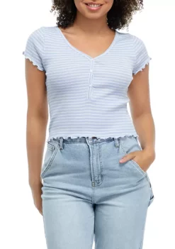 New 👍 TRUE CRAFT Short Sleeve Frayed Henley 👕 Shirt 🔔 -True Craft Clothing Store Belk 2204