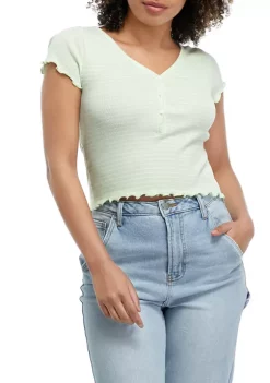 New 👍 TRUE CRAFT Short Sleeve Frayed Henley 👕 Shirt 🔔 -True Craft Clothing Store Belk 2205