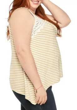 New 🤩 TRUE CRAFT Plus Size Yarn Dye Swing Tank 😍 -True Craft Clothing Store Belk 2249