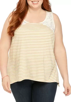 New 🤩 TRUE CRAFT Plus Size Yarn Dye Swing Tank 😍 -True Craft Clothing Store Belk 2251