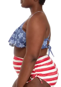 Coupon ⭐ TRUE CRAFT Plus Size Spirit Star Flounce Bralette Swim Top ✔️ -True Craft Clothing Store Belk 2262