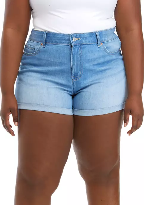 Outlet ❤️ TRUE CRAFT Plus Size High Rise Mom Shorts 🔔 3 Outlet ❤️ TRUE CRAFT Plus Size High Rise Mom Shorts 🔔