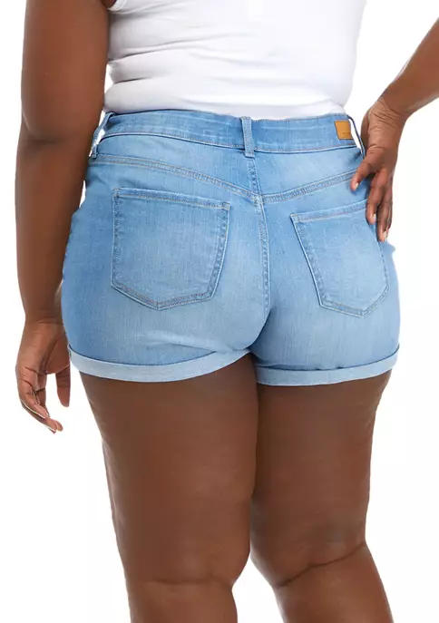 Outlet ❤️ TRUE CRAFT Plus Size High Rise Mom Shorts 🔔 4 Outlet ❤️ TRUE CRAFT Plus Size High Rise Mom Shorts 🔔 - Image 2