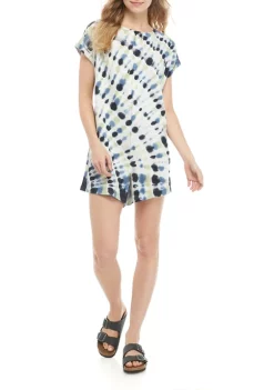 Deals ⭐ TRUE CRAFT Soft Shop Tie Dye Keyhole Back Romper 🔥 -True Craft Clothing Store Belk 2295