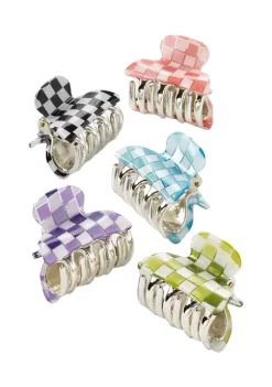Buy ๐ TRUE CRAFT Multi Colored Checkered Mini Claw Clips ๐