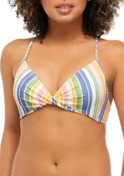 Outlet 👍 TRUE CRAFT Seaside Striped Molded Swim Top 🌟