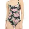 New 🥰 TRUE CRAFT Rio Floral Lace Up One Piece 🩱 Swimsuit 👏 -True Craft Clothing Store Belk 2379