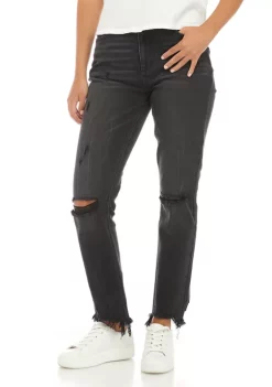 Wholesale ❤️ TRUE CRAFT High Rise Destructed Cropped Straight 👖 Jeans 👍 -True Craft Clothing Store Belk 2403