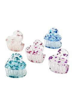 Outlet 👍 TRUE CRAFT Printed Heart Mini Claw Clips - Set of 5 😍