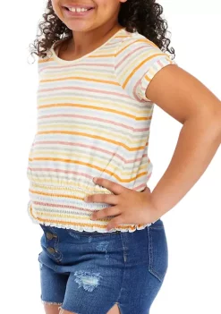 Outlet 😍 TRUE CRAFT 👧 Girls 7-16 Striped Smocked Waist Top 💯 -True Craft Clothing Store Belk 2421