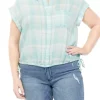 Cheap 🛒 TRUE CRAFT Plus Size Short Sleeve Side Tie Camp 👕 Shirt 🌟 -True Craft Clothing Store Belk 2437