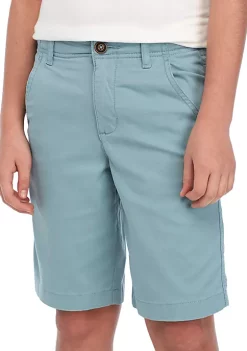 Discount 🎁 TRUE CRAFT Boys 8-20 Flat Front Twill Blue Planet Shorts 😍