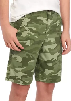 Budget 👏 TRUE CRAFT Boys 8-20 Flat Front Twill Camo Shorts ⌛