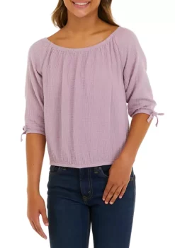 Buy 👏 TRUE CRAFT 👧 Girls 7-16 Tie Front Blouse ❤️