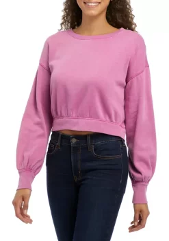 Cheapest ❤️ TRUE CRAFT Balloon Sleeve Cropped Pullover 🛒