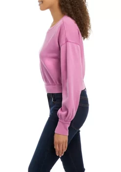 Cheapest ❤️ TRUE CRAFT Balloon Sleeve Cropped Pullover 🛒 -True Craft Clothing Store Belk 2669