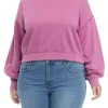 Wholesale 🎉 TRUE CRAFT Plus Size Cropped Blouson Sleeve Pullover ⭐ -True Craft Clothing Store Belk 2738