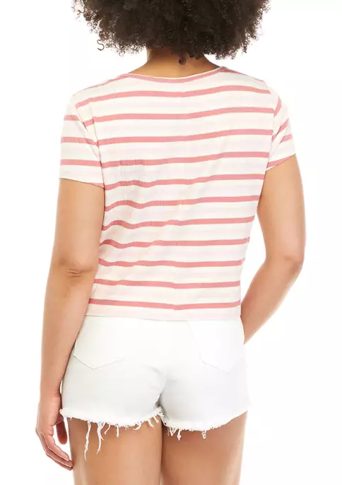 Flash Sale ๐ TRUE CRAFT Short Sleeve Crew Neck Baby Terry Striped T-Shirt ๐ 4 Flash Sale ๐ TRUE CRAFT Short Sleeve Crew Neck Baby Terry Striped T-Shirt ๐ - Image 2