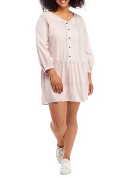 Best Sale 👍 TRUE CRAFT Plus Size 3/4 Sleeve Peplum 👚 Shirt 👗 Dress 🧨