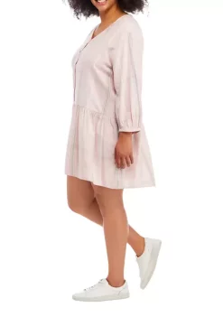 Best Sale 👍 TRUE CRAFT Plus Size 3/4 Sleeve Peplum 👚 Shirt 👗 Dress 🧨 -True Craft Clothing Store Belk 2748
