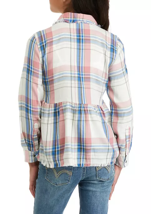 Cheapest 🌟 TRUE CRAFT 👧 Girls 7-16 Printed Peplum Button-Down Top ⭐ 3 Cheapest 🌟 TRUE CRAFT 👧 Girls 7-16 Printed Peplum Button-Down Top ⭐ - Image 2