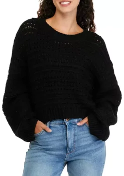 Budget 🔥 TRUE CRAFT Juniors' Open Stitch Sweater 😉 -True Craft Clothing Store Belk 351