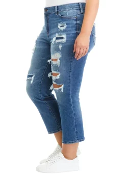 Deals ⭐ TRUE CRAFT Plus Size Cropped Baggy Straight 👖 Jeans ✨ -True Craft Clothing Store Belk 381