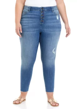 New ✨ TRUE CRAFT Plus Size High Rise Skinny Ankle 👖 Jeans ✔️