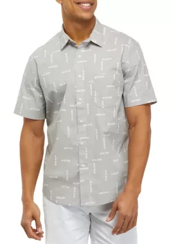 Promo 🎁 TRUE CRAFT Short Sleeve Printed Poplin 👕 Shirt 🥰 -True Craft Clothing Store Belk 462