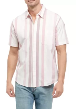 Promo 🎁 TRUE CRAFT Short Sleeve Printed Poplin 👕 Shirt 🥰 -True Craft Clothing Store Belk 469