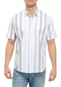 Promo 🎁 TRUE CRAFT Short Sleeve Printed Poplin 👕 Shirt 🥰 -True Craft Clothing Store Belk 470