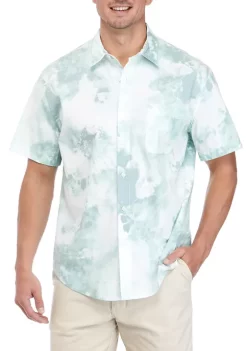Promo 🎁 TRUE CRAFT Short Sleeve Printed Poplin 👕 Shirt 🥰 -True Craft Clothing Store Belk 472
