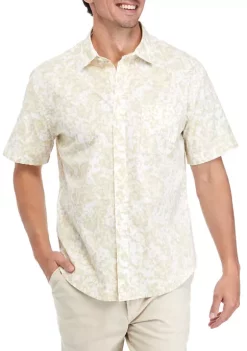Promo 🎁 TRUE CRAFT Short Sleeve Printed Poplin 👕 Shirt 🥰 -True Craft Clothing Store Belk 478