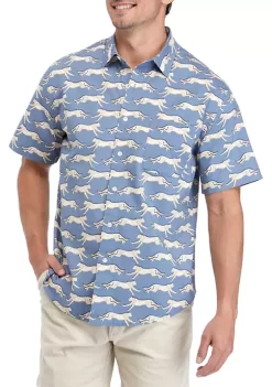 Promo 🎁 TRUE CRAFT Short Sleeve Printed Poplin 👕 Shirt 🥰 -True Craft Clothing Store Belk 479
