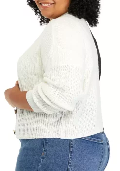 Buy 🌟 TRUE CRAFT Plus Size Long Sleeve Color Block Cardigan ⌛ -True Craft Clothing Store Belk 591