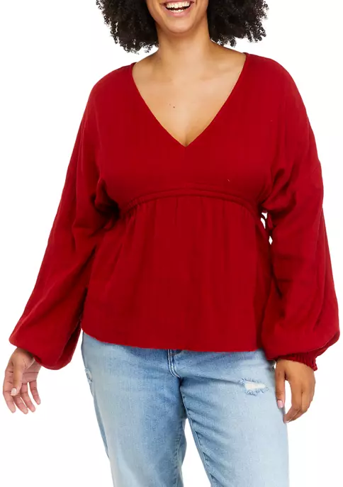 Discount 🎉 TRUE CRAFT Plus Size V-Neck Peasant Top ✨ 7 Discount 🎉 TRUE CRAFT Plus Size V-Neck Peasant Top ✨ - Image 5