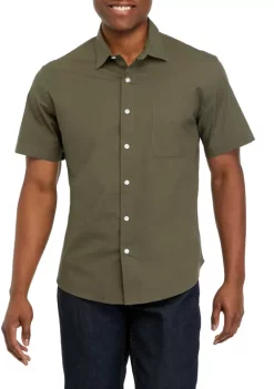 Budget 😍 TRUE CRAFT Short Sleeve Poplin 👕 Shirt 🔥 -True Craft Clothing Store Belk 659