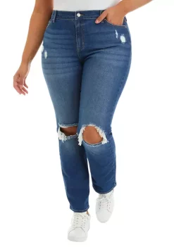 Coupon ⭐ TRUE CRAFT Plus Size Curvy Fit Baggy Straight 👖 Jeans 😍