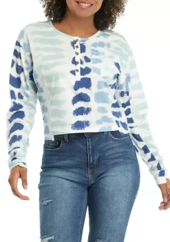 Deals 😀 TRUE CRAFT Long Sleeve Tie Dye Henley 👕 Shirt 🔔 -True Craft Clothing Store Belk 709