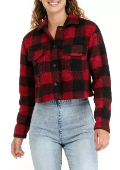 Outlet 😀 TRUE CRAFT Juniors' Sherpa Shacket ⌛ -True Craft Clothing Store Belk 727