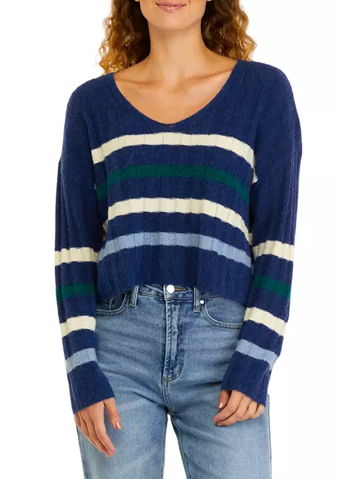 Best reviews of 👏 TRUE CRAFT Long Sleeve Ribbed V-Neck Striped Sweater 🌟 3 Best reviews of 👏 TRUE CRAFT Long Sleeve Ribbed V-Neck Striped Sweater 🌟