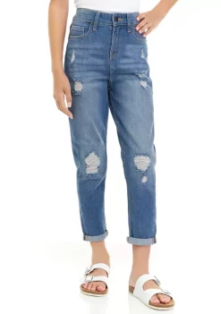 Flash Sale 😍 TRUE CRAFT 👧 Girls 7-16 High Rise Distressed Mom 👖 Jeans 😀 -True Craft Clothing Store Belk 830