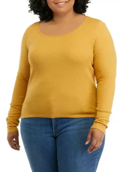 Deals 👏 TRUE CRAFT Plus Size Long Sleeve Rib Crew T-Shirt 👏 -True Craft Clothing Store Belk 849