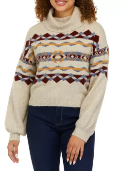 Buy 🌟 TRUE CRAFT Long Sleeve Cropped Turtleneck Sweater 🎁 -True Craft Clothing Store Belk 882