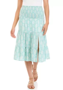 Flash Sale 🤩 TRUE CRAFT Smocked Midi 👗 Skirt 🥰 -True Craft Clothing Store Belk 956