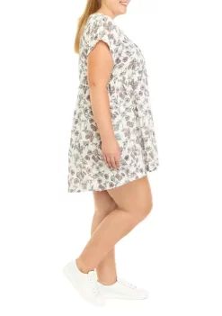 New ⭐ TRUE CRAFT Plus Size Short Sleeve Lace Up Front 👗 Dress ⭐ -True Craft Clothing Store Belk 973